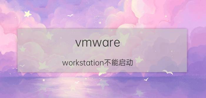 vmware workstation不能启动